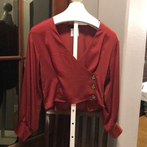 Cotton candy la long sleeve crop top.